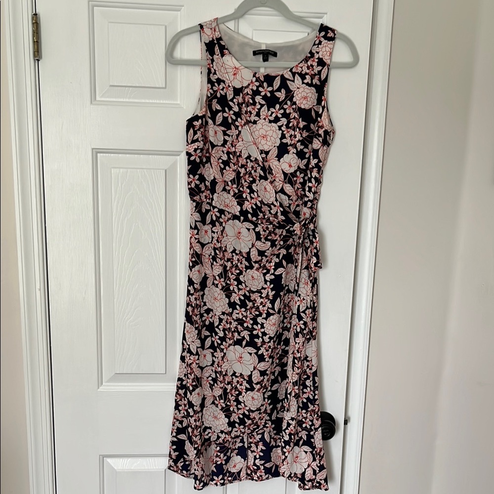 Floral Sleeveless Dress - Pink and Black